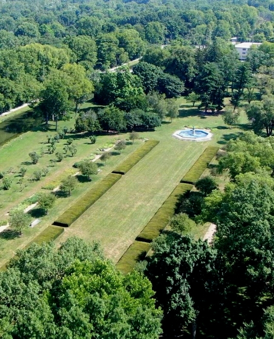 aerial view of Holcomb Gardens in Butler University.jpg