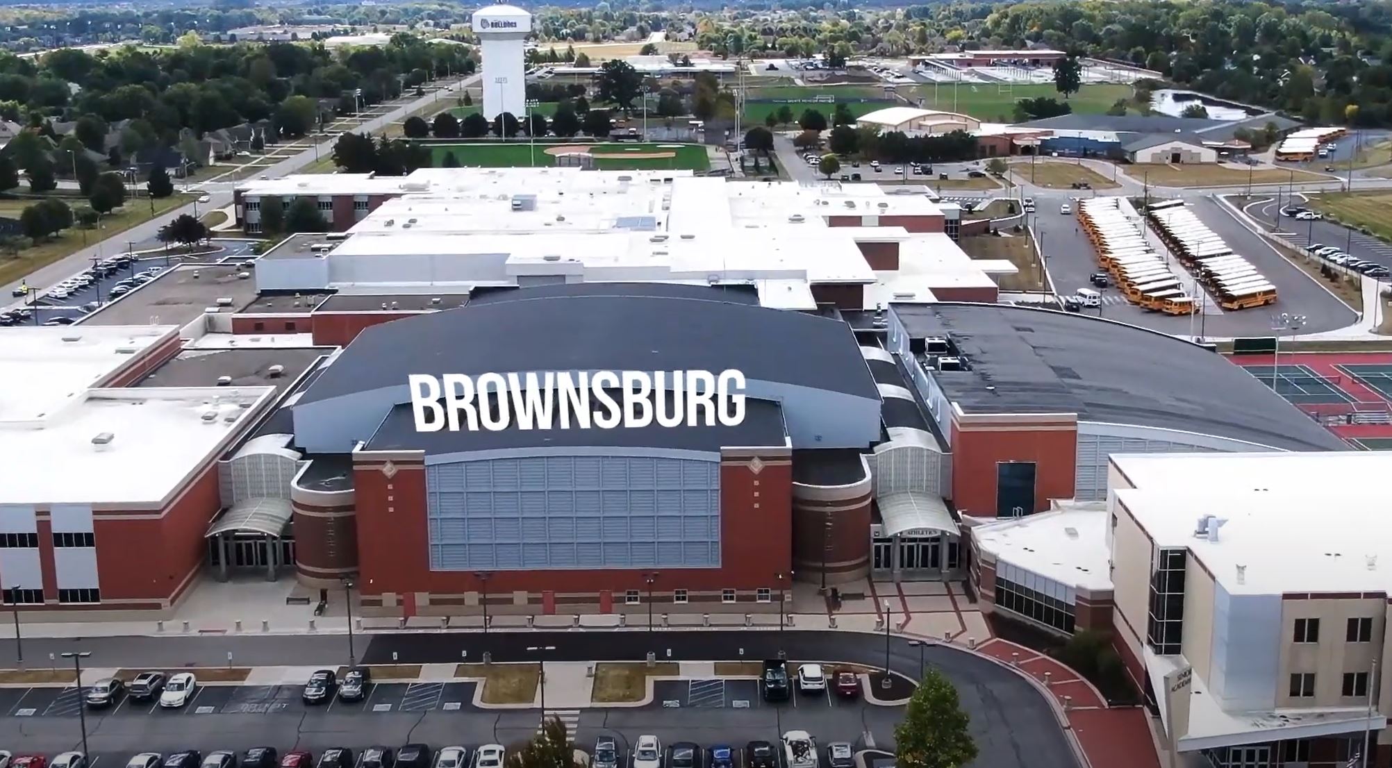 Brownsburg IN School aerial