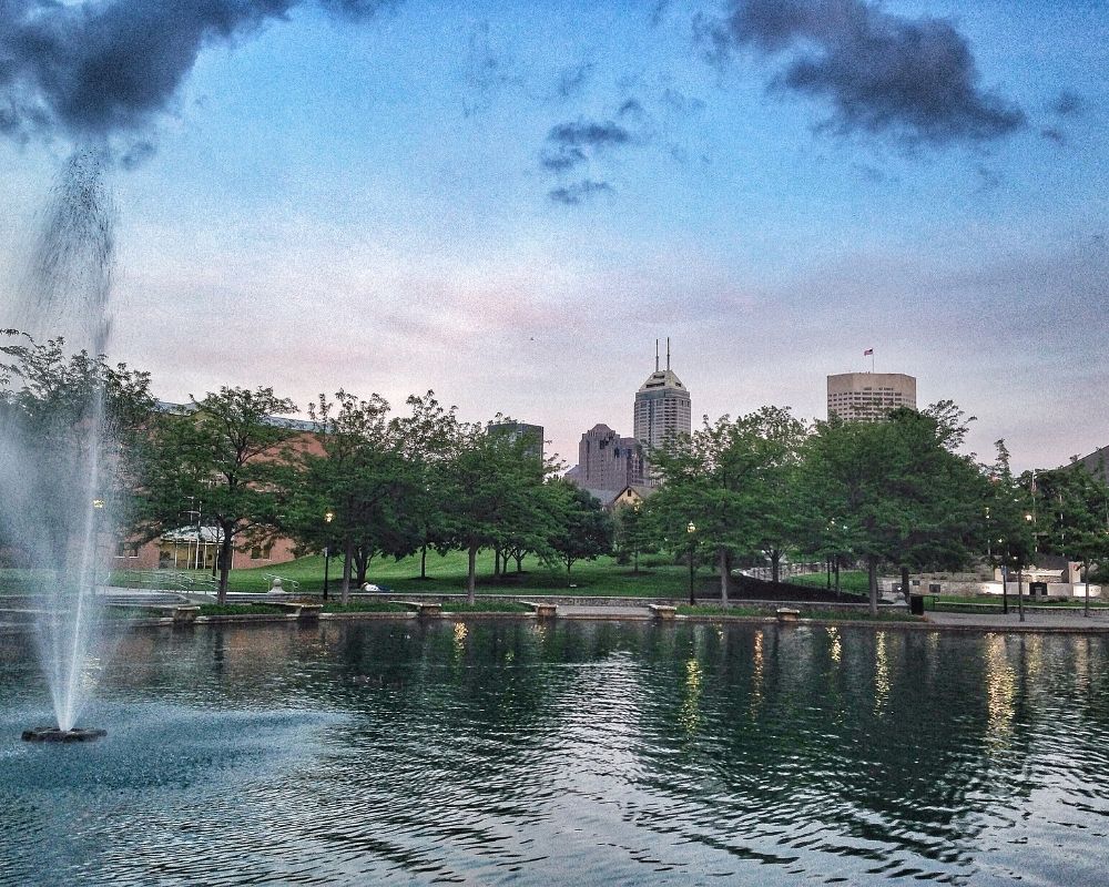 Indianapolis canal fountain, The Wholesale District of Indy