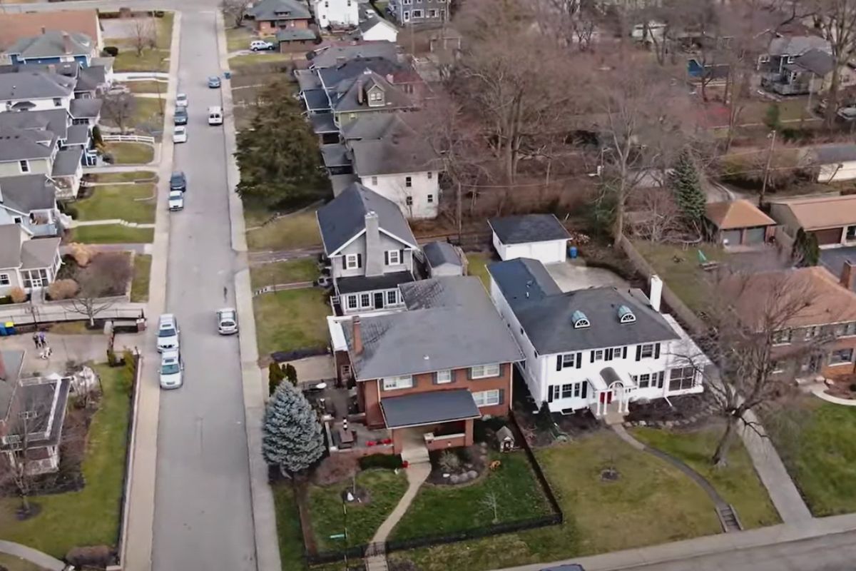 aerial of homes in Broad Ripple, South Broad Ripple Indiana (3)