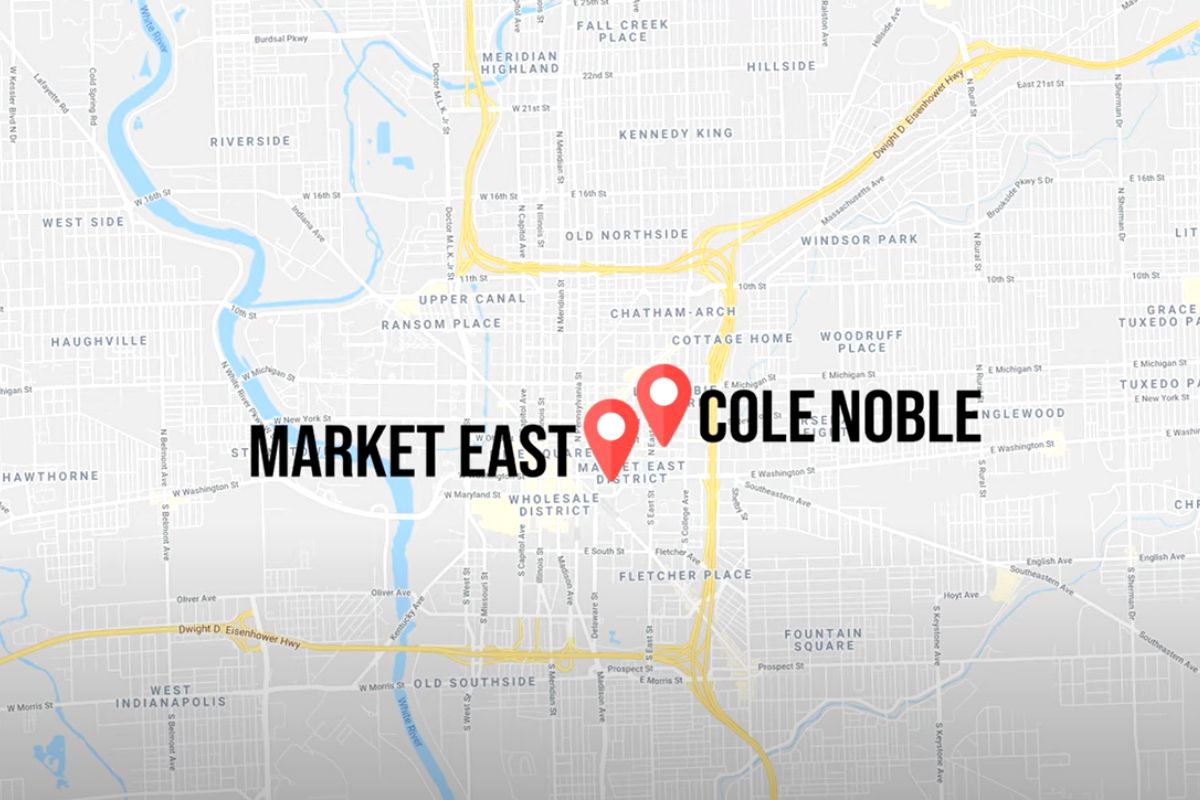 map of Market East, New Indianapolis cultural hub Market East