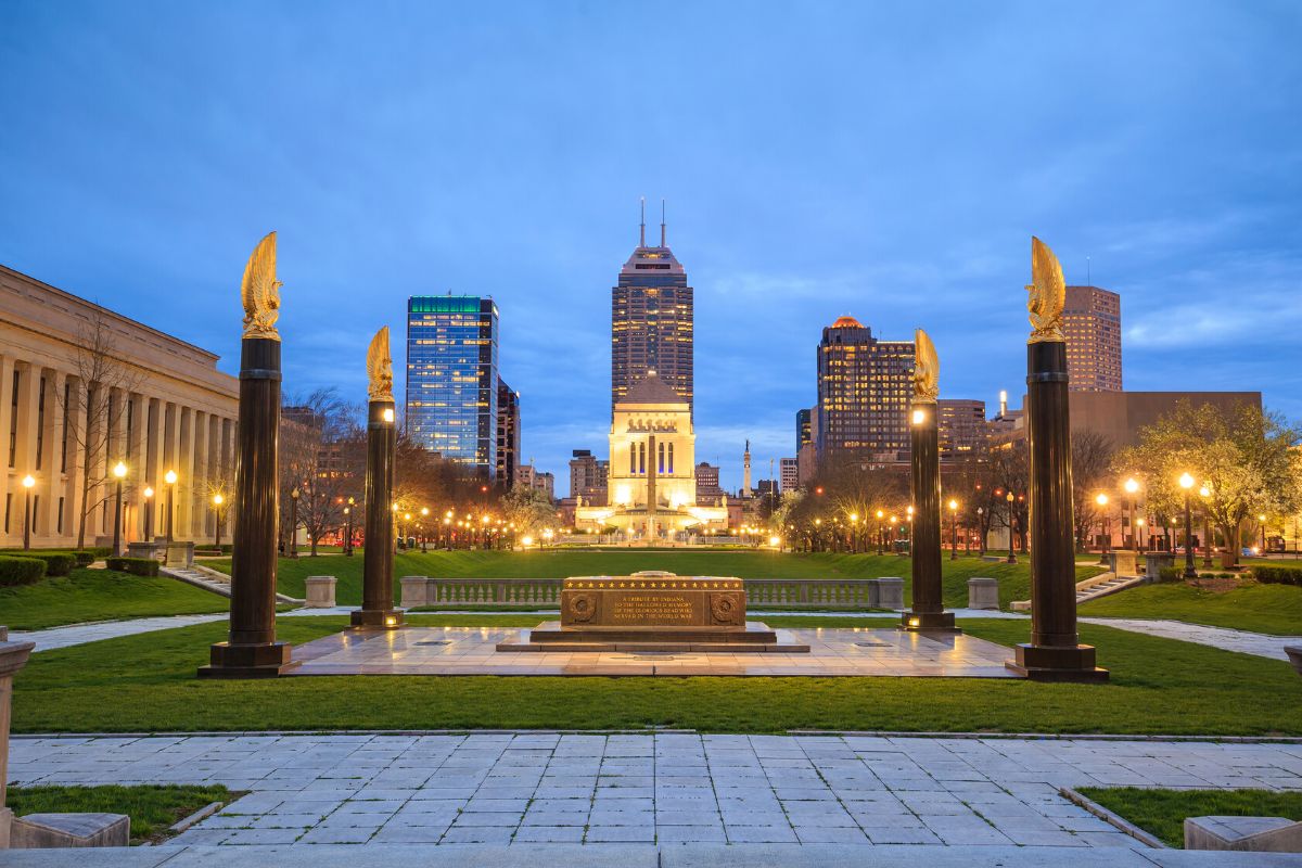 view of downtown INDY at night, Best Downtown Suburbs of Indianapolis image
