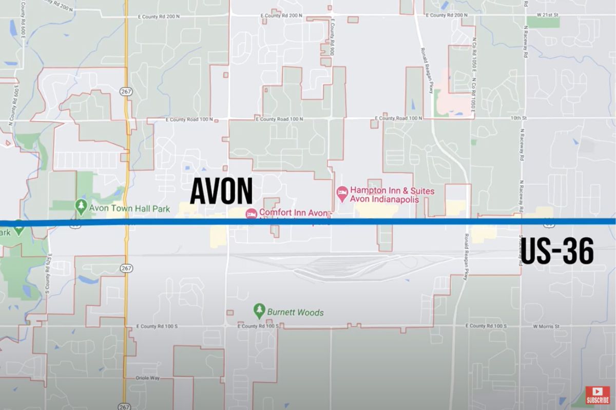 Avon and US 36 highway map, Pros & Cons of Living in Avon Indiana