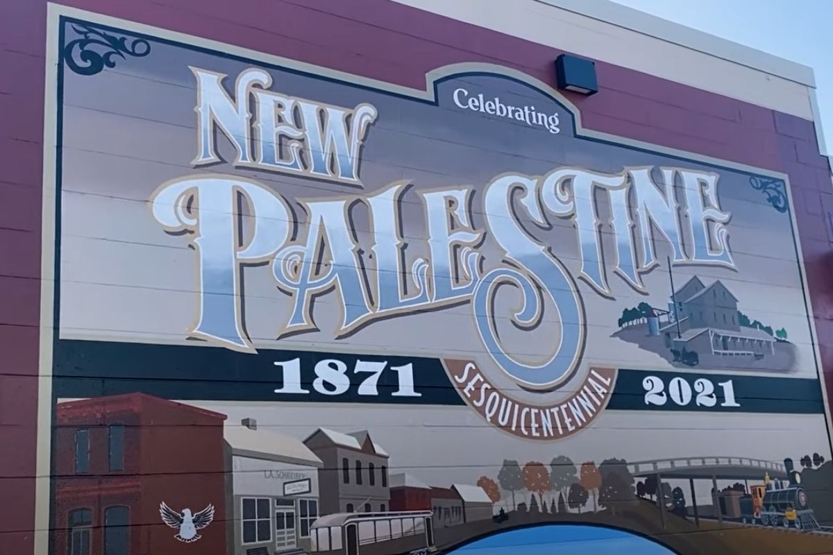 New Palestine Indiana sign