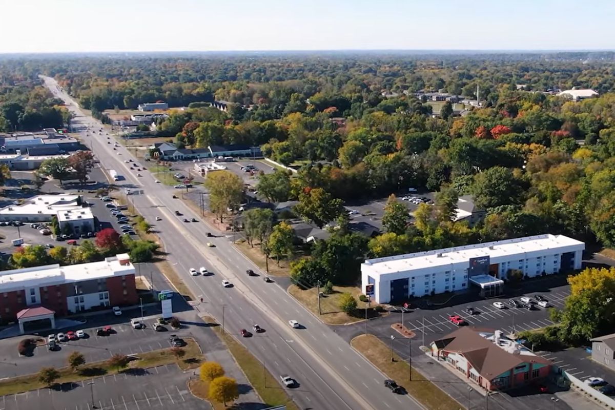 aerial view of Greenwood street, Top Reasons to Live in Greenwood Indiana