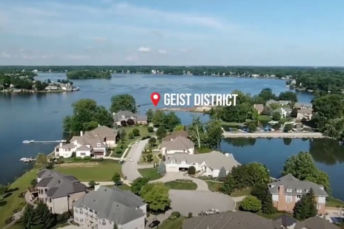 Living in Geist aerial view