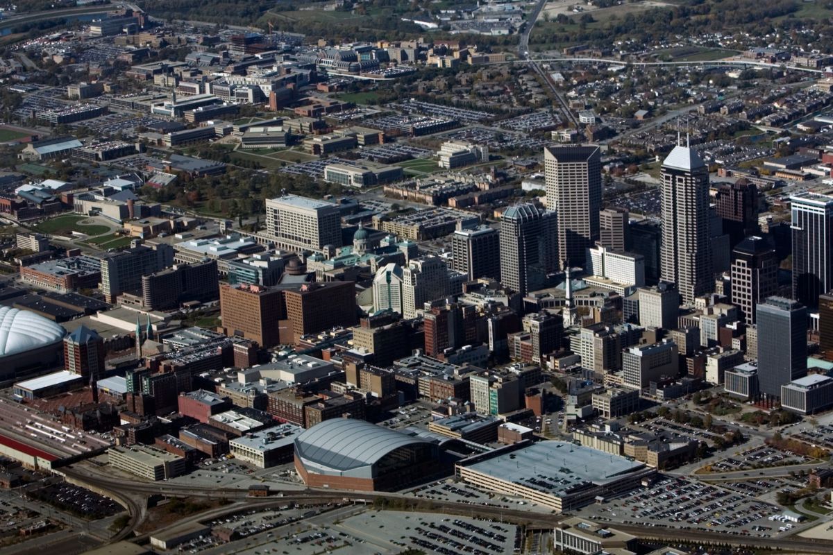 aerial view of Indianapolis, Is Indianapolis a Boring City